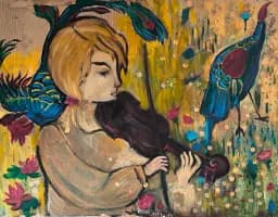 Violin Among Bluebirds