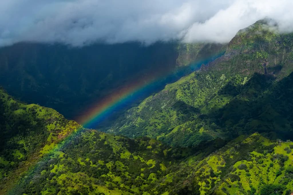 Rainbow Over Green Peaks