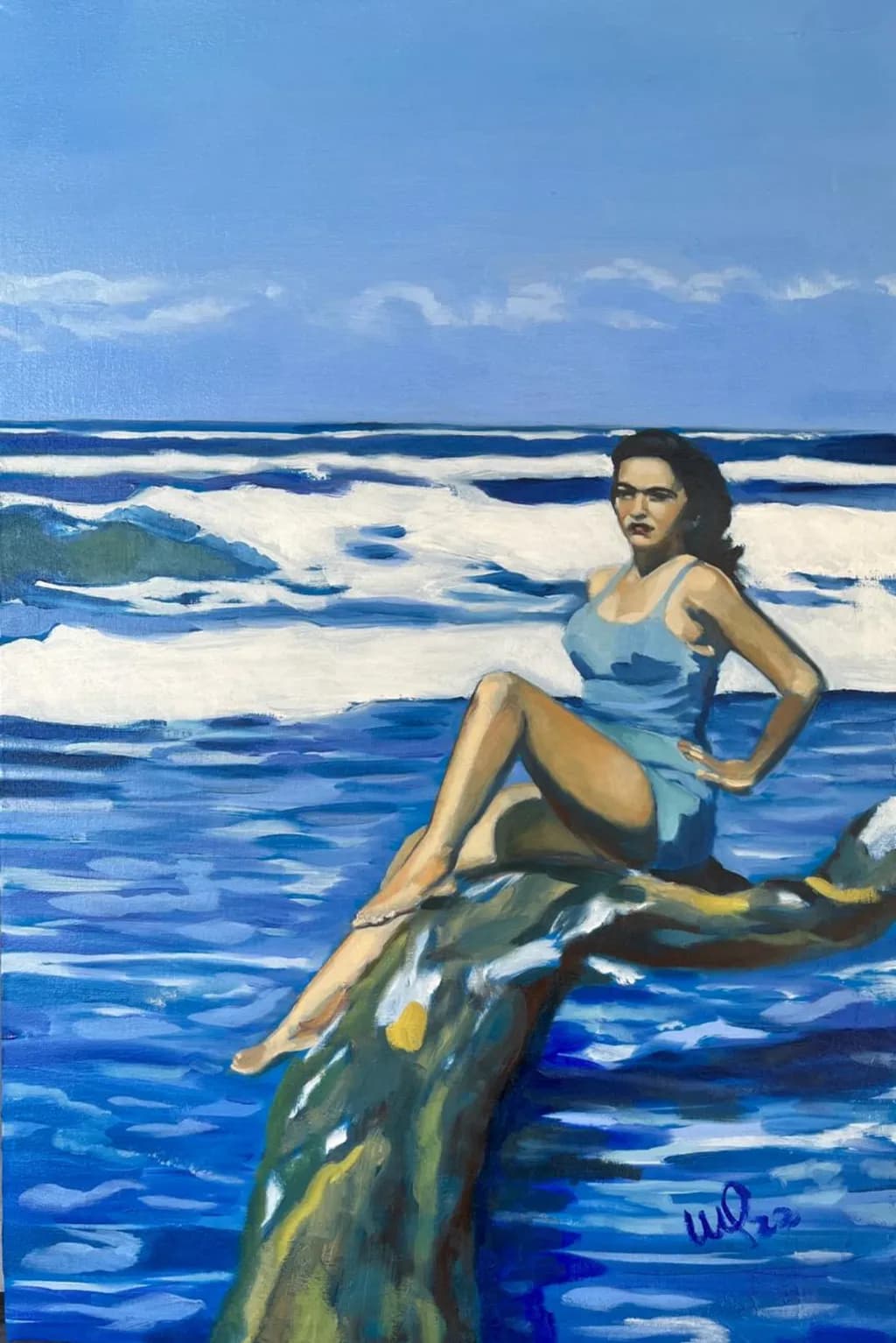 Ocean Serenity: A Timeless Moment of Reflection by the Waves