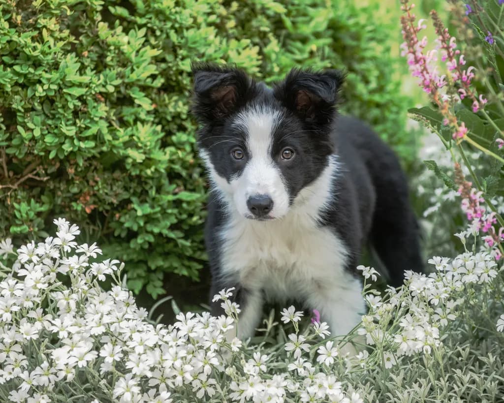 Whiskers in Bloom: A Playful Pup's Garden Adventure