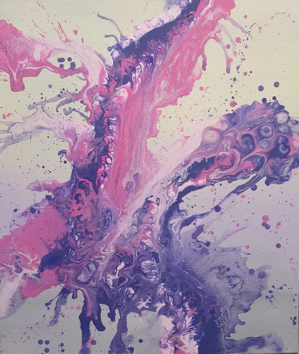 Whispers of Color: A Dance of Pink and Purple in Abstract Expressionism