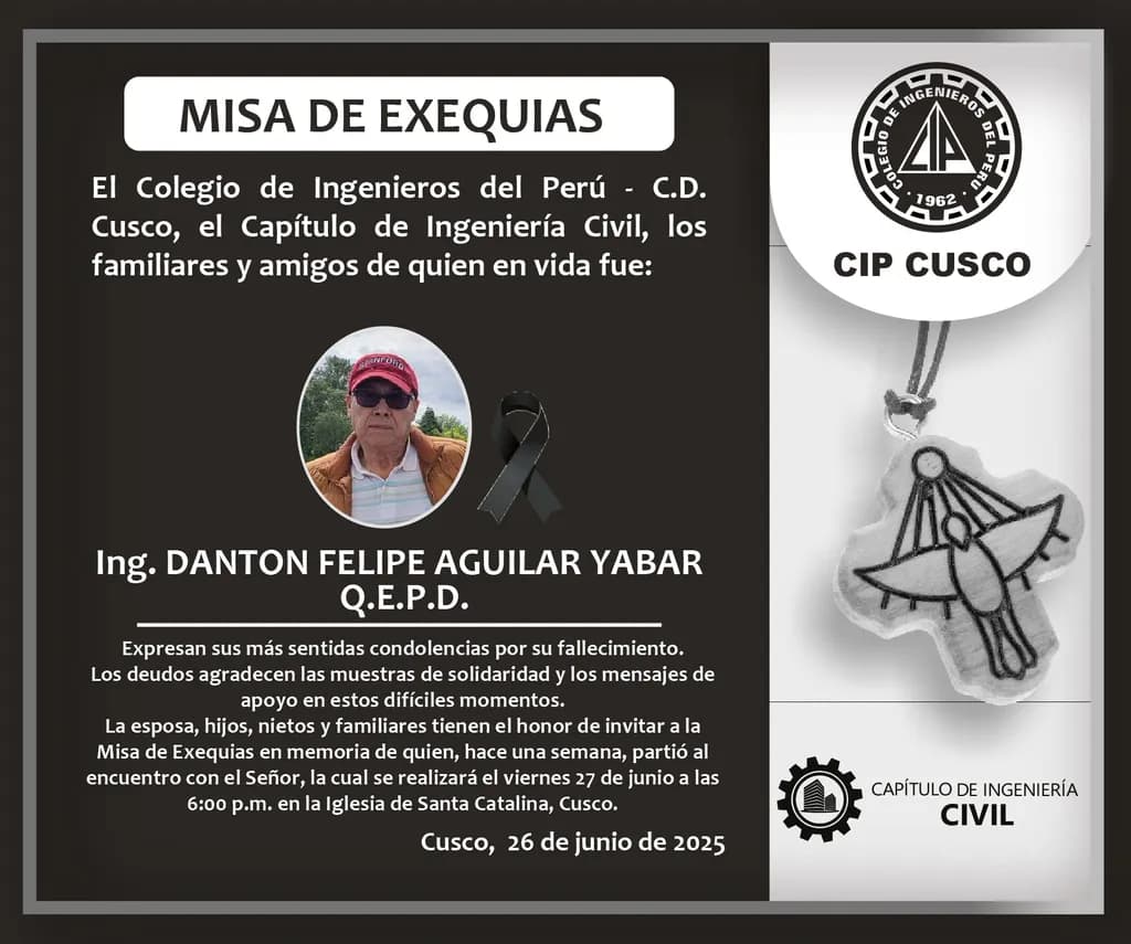 Eternal Tribute: A Memorial Ceremony for Ing. Danton Felipe Aguilar Yabar