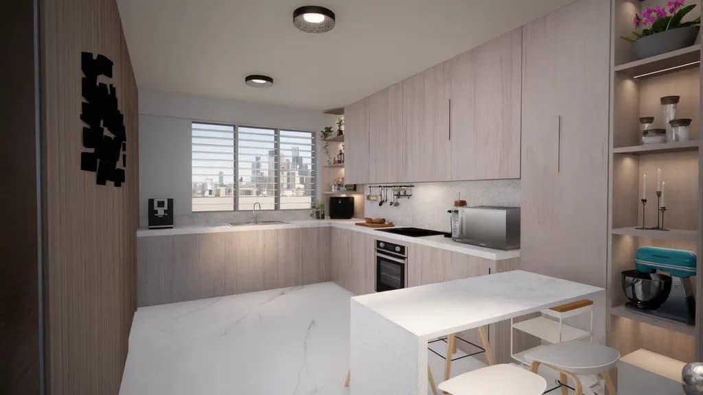 Modern Minimalist Kitchen: A Bright and Spacious Design for Stylish Living