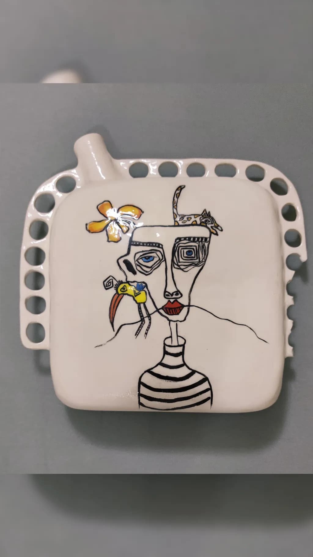 Whimsical Portrait: A Playful Fusion of Nature and Abstract Expressionism