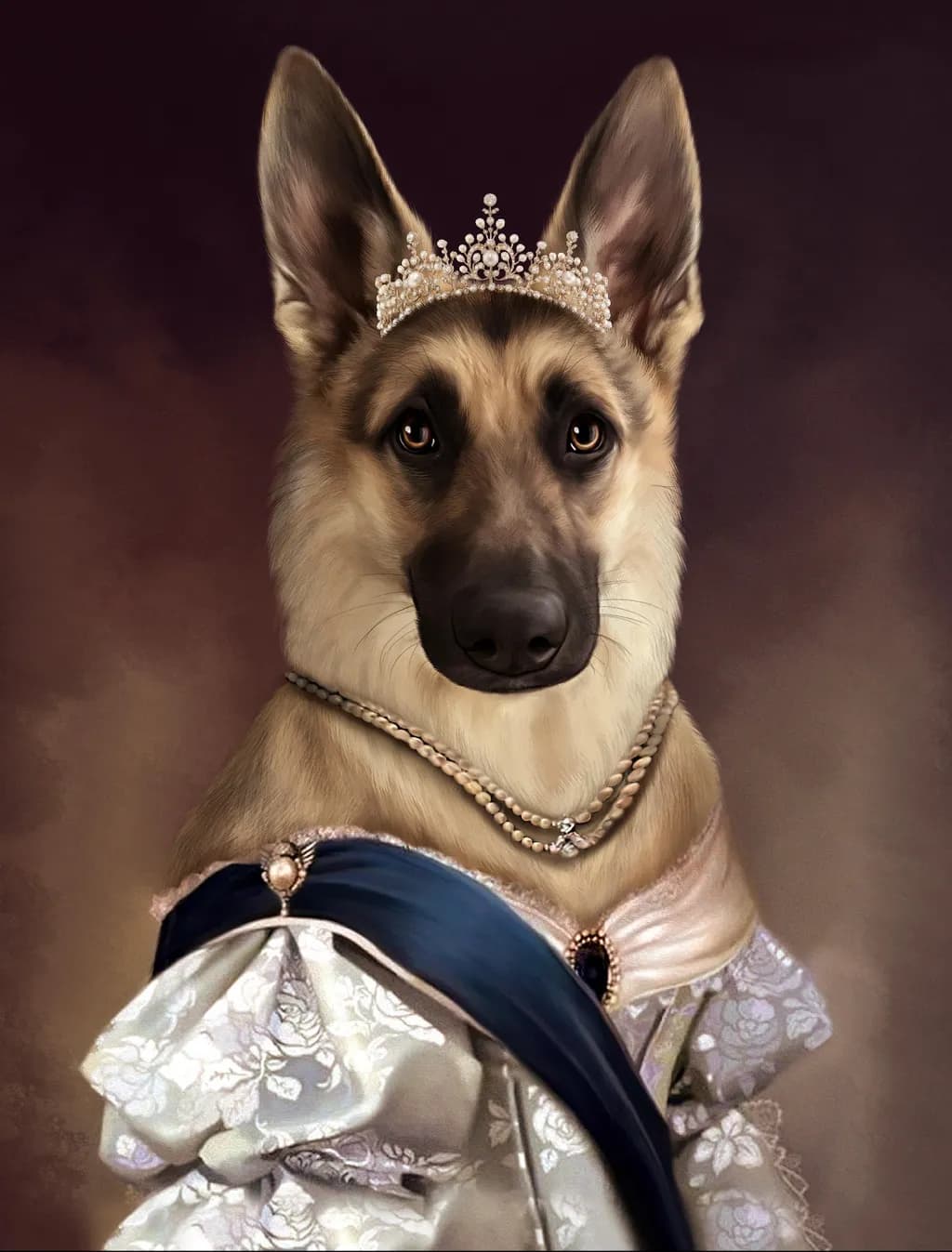 Regal Whimsy: The Elegant Canine Portrait of Royalty