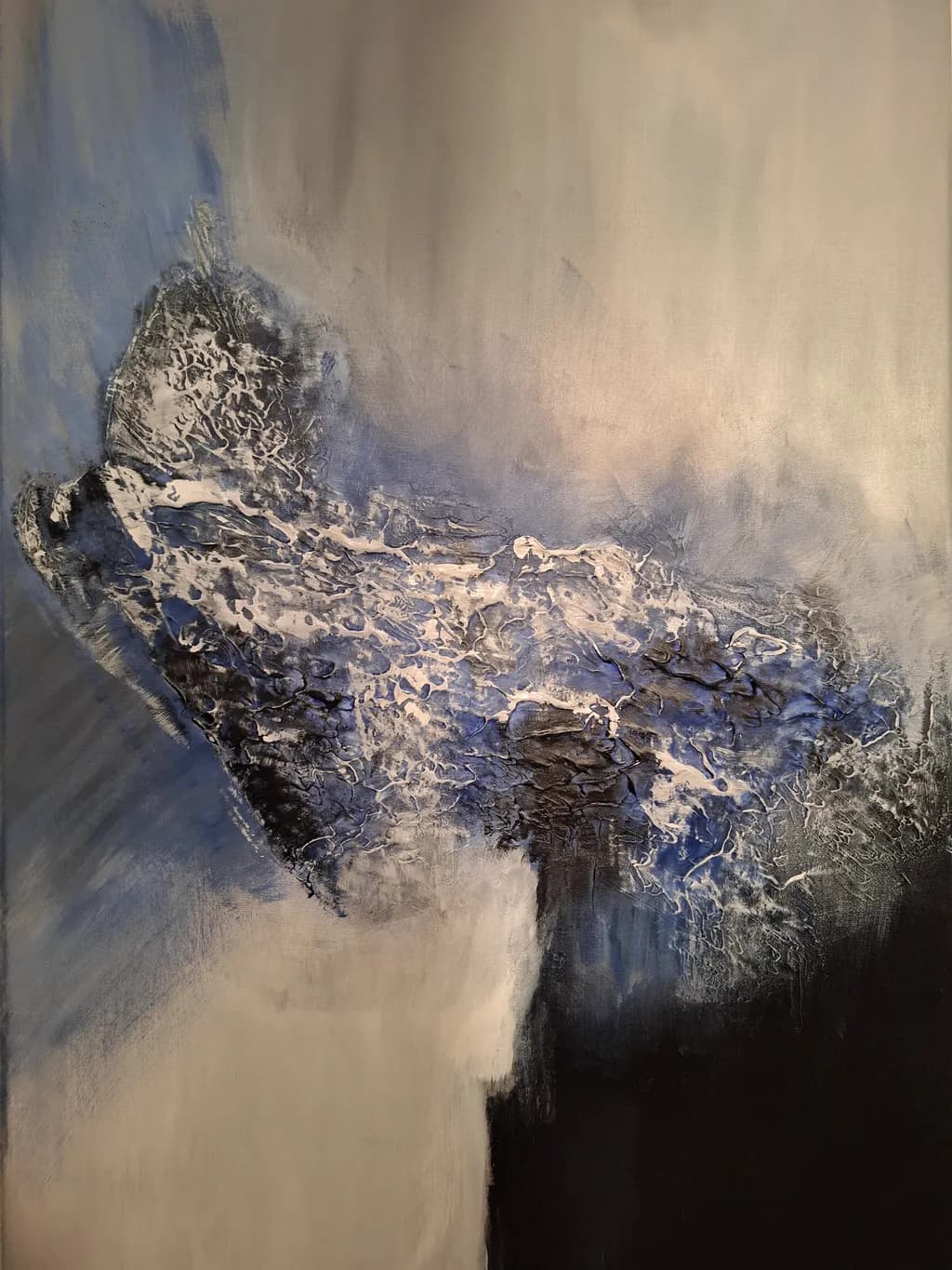 Whispers of the Abyss: An Abstract Journey Through Blue and Black Tones