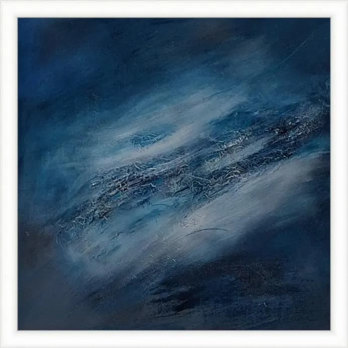Whispers of the Deep: An Abstract Journey Through Blue Hues