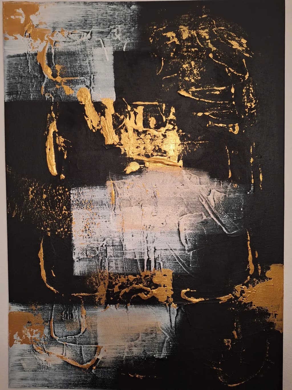 Golden Echoes: A Dance of Black and White Textures