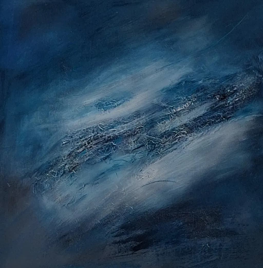 Whispers of the Deep: An Abstract Journey Through Blue Textures and Swirls