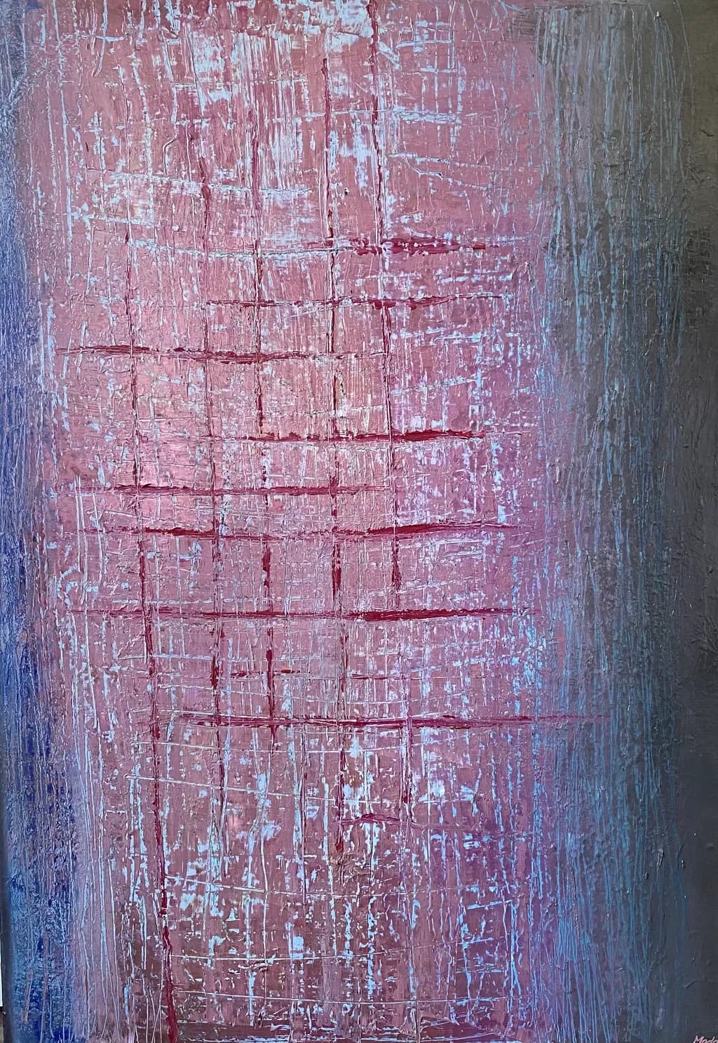 Whispers of Color: An Abstract Journey Through Layered Textures in Blue and Pink