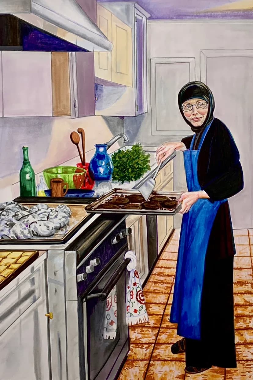 "Embracing Tradition: A Woman's Culinary Journey in the Heart of the Kitchen"