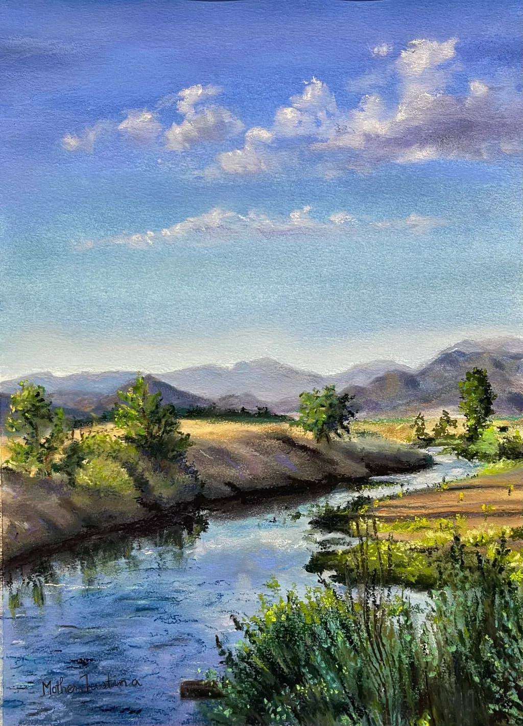 Whispers of Serenity: A Tranquil River Landscape in Late Summer Light