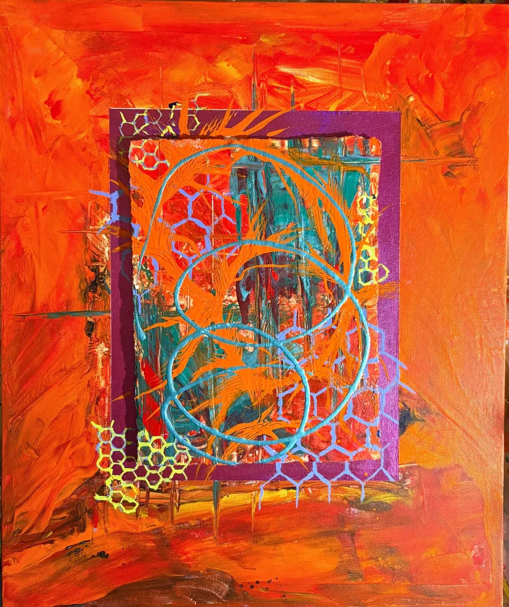 Abstract Honeycomb Canvas