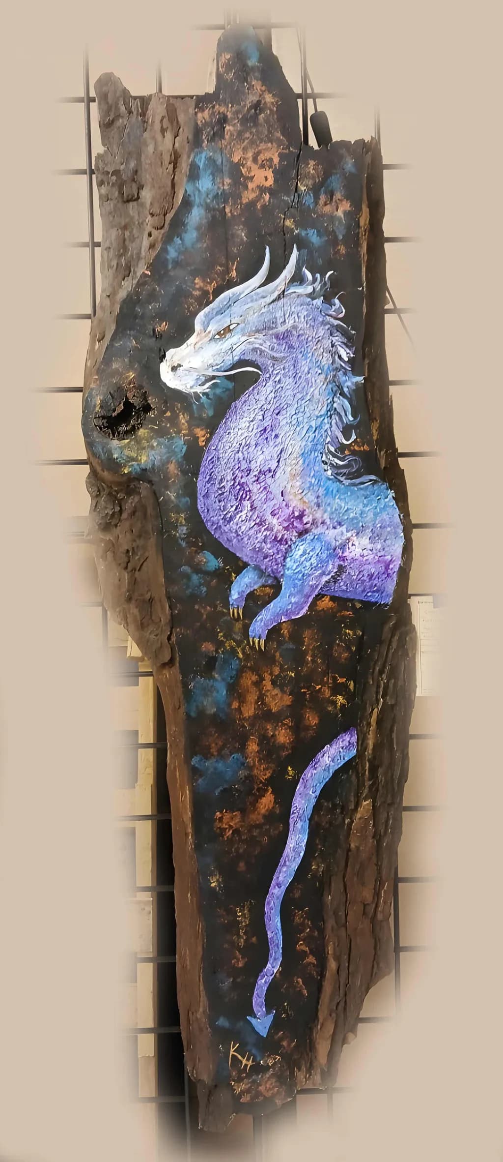 Mystical Dragon Ascendancy: A Vibrant Fusion of Nature and Fantasy on Wood