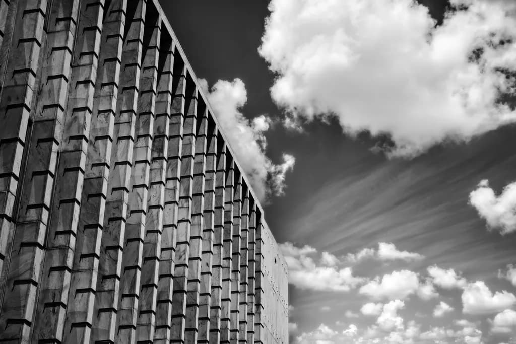 Architectural Harmony: A Dance of Shadows and Light in Monochrome Elegance