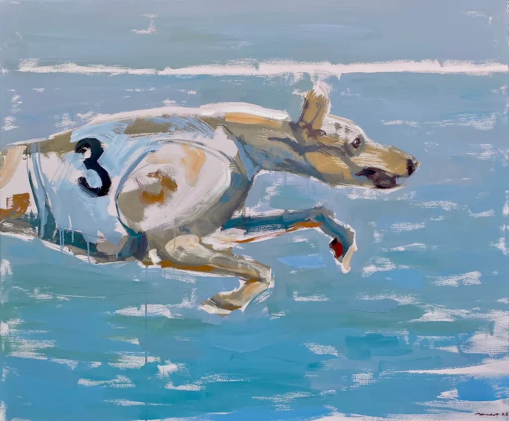 Joyful Sprint: A Whimsical Capture of Canine Freedom in Motion