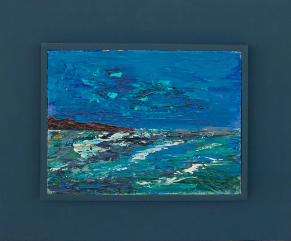 Whispers of the Ocean: A Vibrant Seascape in Blues and Greens