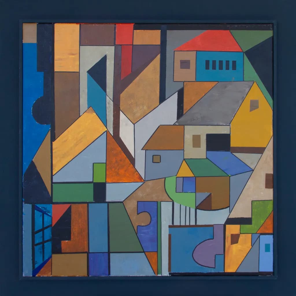 Vibrant Geometric Harmony: A Colorful Exploration of Abstract Architecture