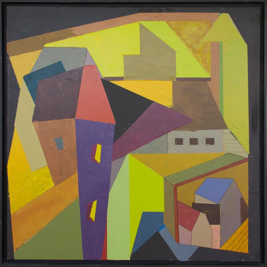 Vibrant Geometric Harmony: A Colorful Exploration of Abstract Architecture