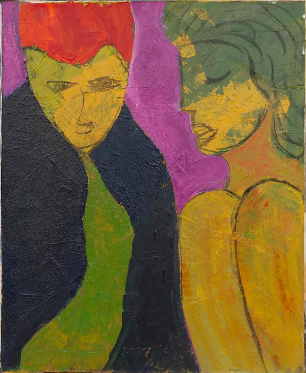Whispers of Color: A Bold Encounter in Abstract Emotion