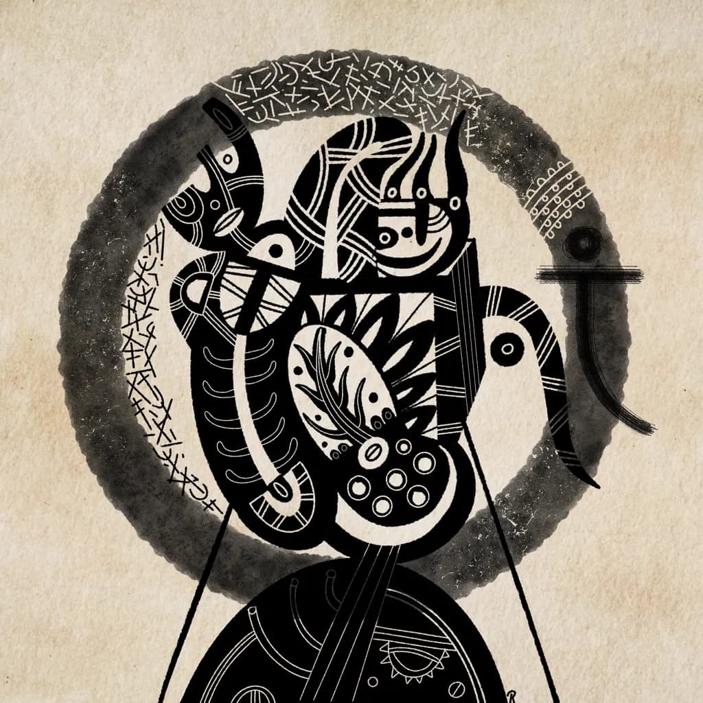 Whispers of the Ancients: A Journey Through Abstract Forms and Textures