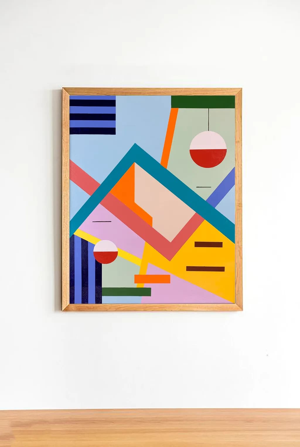 Vibrant Geometric Harmony: An Abstract Exploration of Color and Form