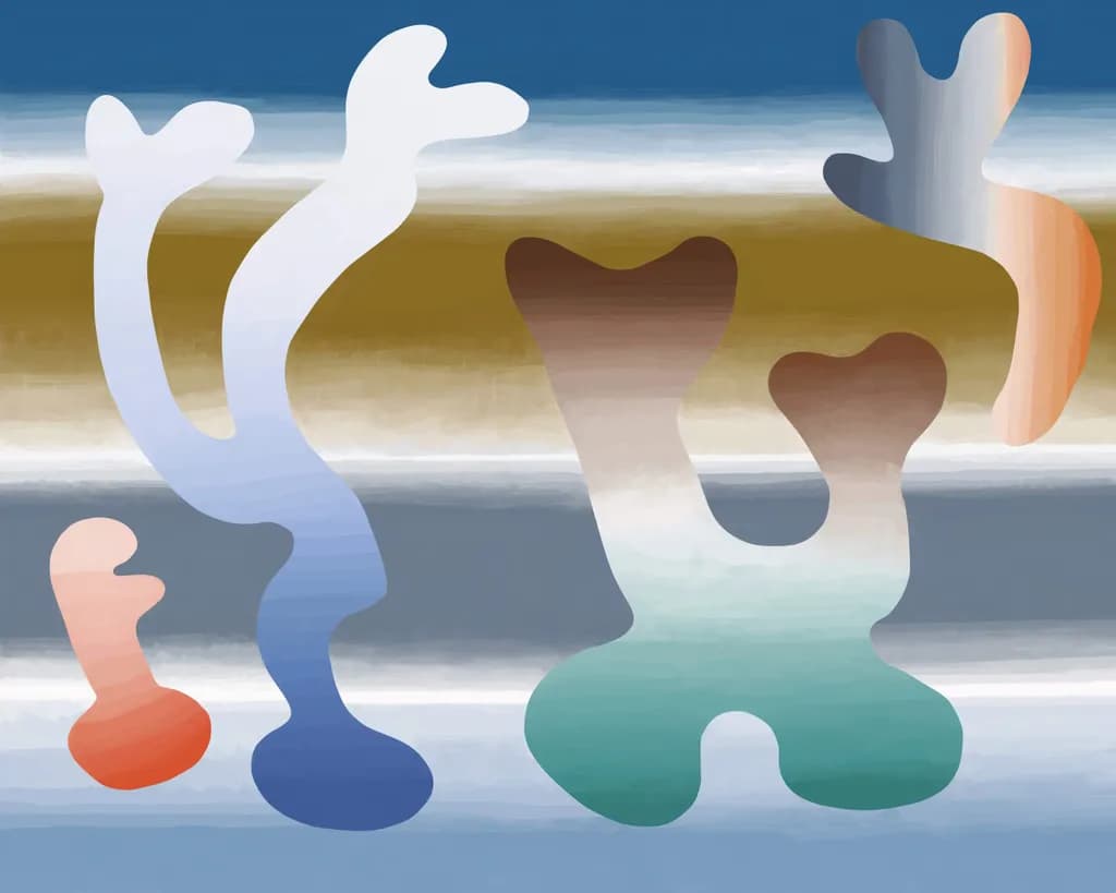 Abstract Harmony: Fluid Shapes in Earthy Tones