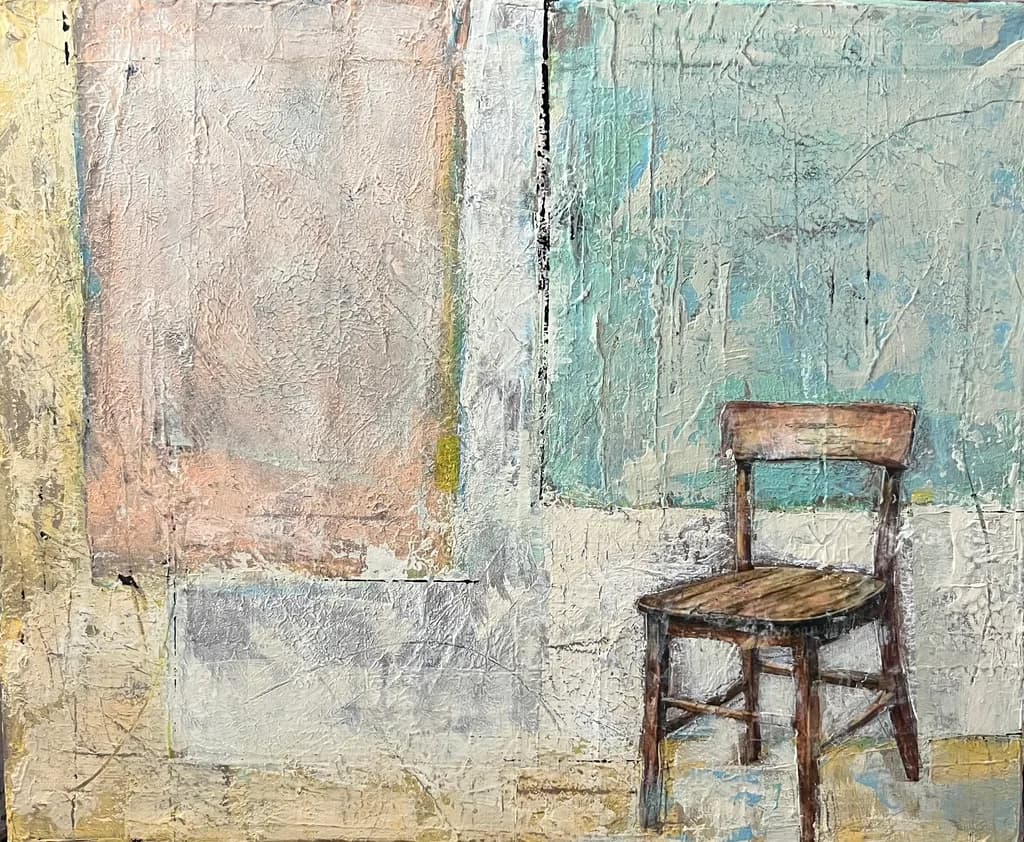 Whispers of Color: An Abstract Chair in Textured Harmony