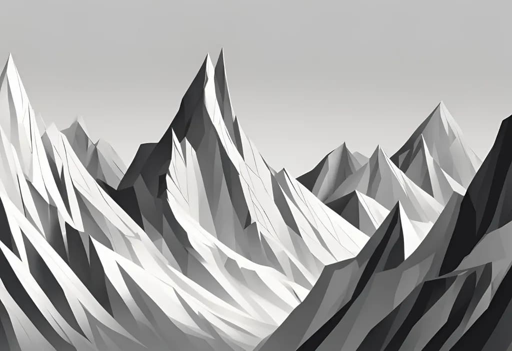 Majestic Peaks: A Monochrome Journey Through Abstract Mountains