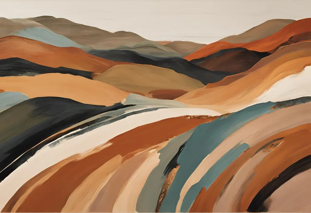 Whispers of the Earth: A Harmonious Dance of Warm Tones and Flowing Landscapes