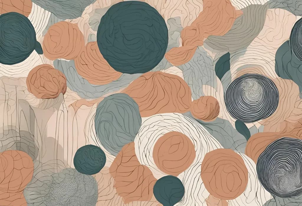 Whimsical Harmony: A Dance of Shapes and Textures in Earthy Tones
