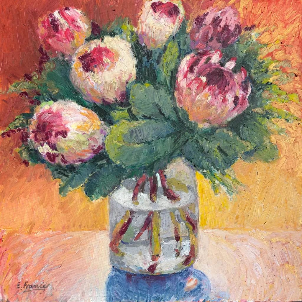 Vibrant Blooms: A Relaxed Ode to Nature's Beauty in a Glass Vase
