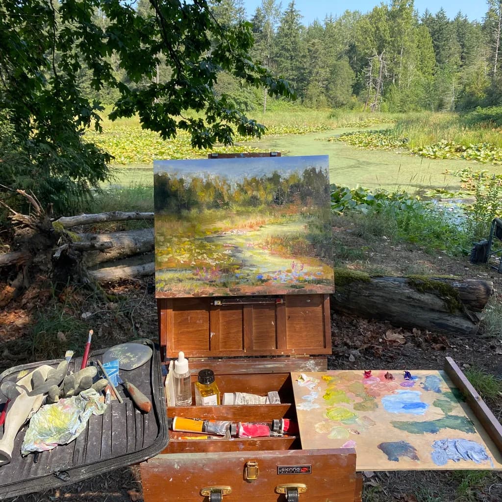 Whispers of Nature: A Serene Landscape Painting in the Heart of the Wilderness