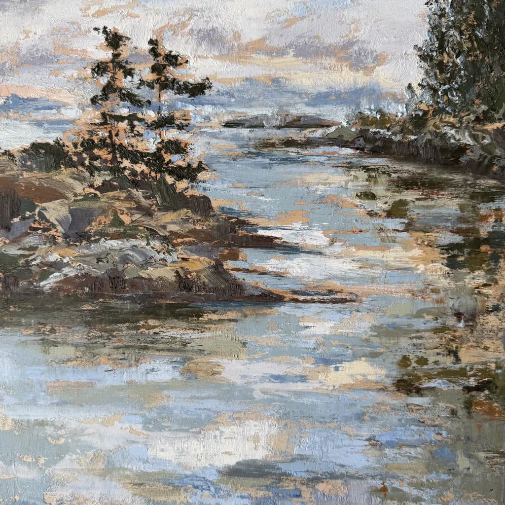 Serenity by the Water's Edge: A Tranquil Landscape of Reflection and Nature