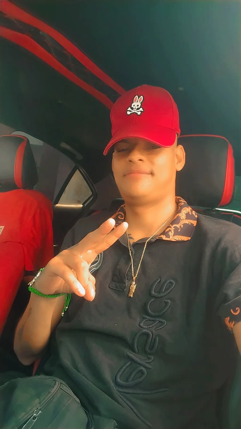 Vibrant Vibes: A Casual Moment of Peace and Style in the Car