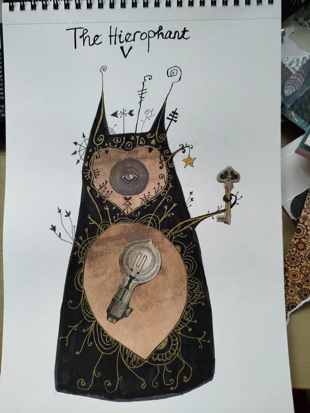 Mystical Guardian: The Hierophant V - A Journey Through Symbolism and Light