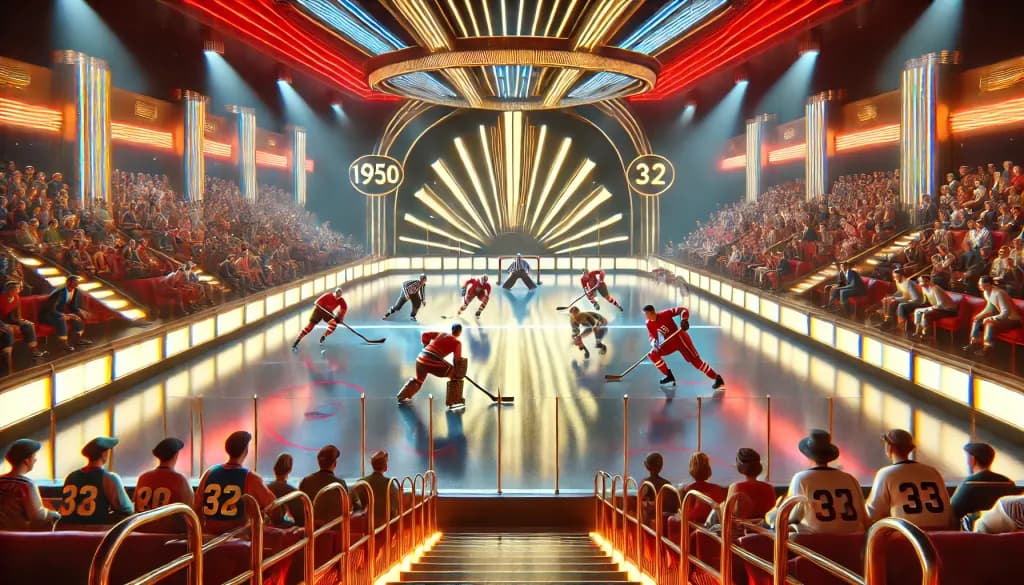Vintage Hockey Spectacle: A Glimpse into the 1950s Arena Experience