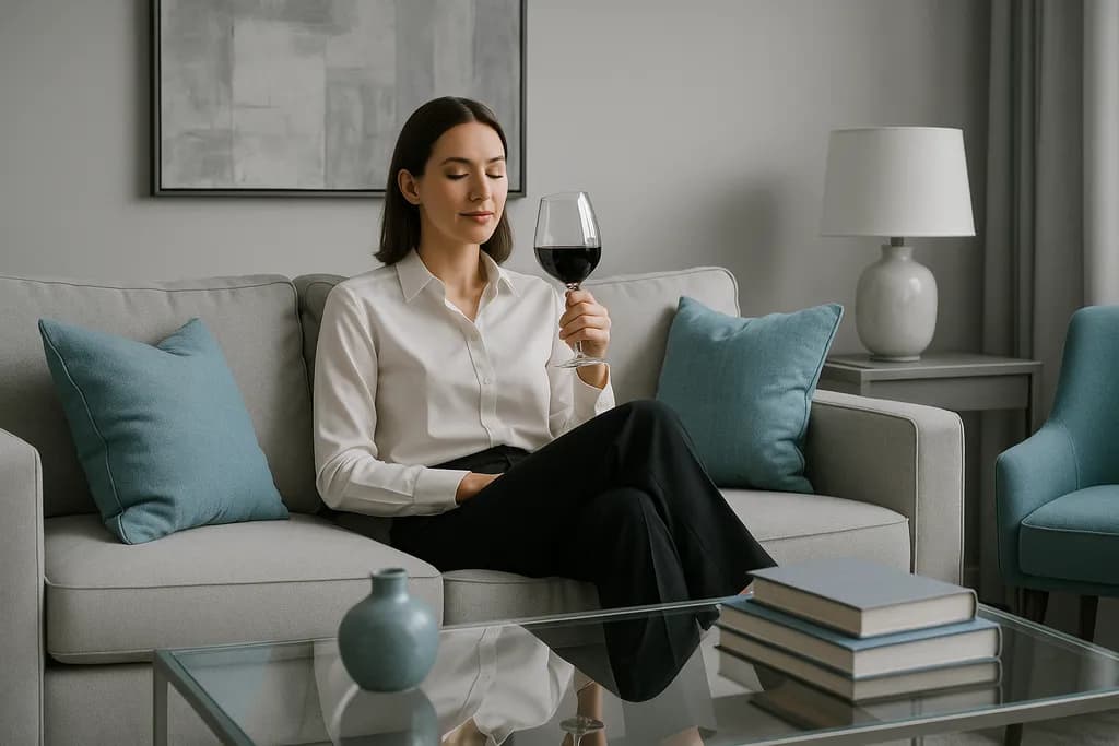 Serenity in Sips: A Moment of Reflection with Wine and Comfort