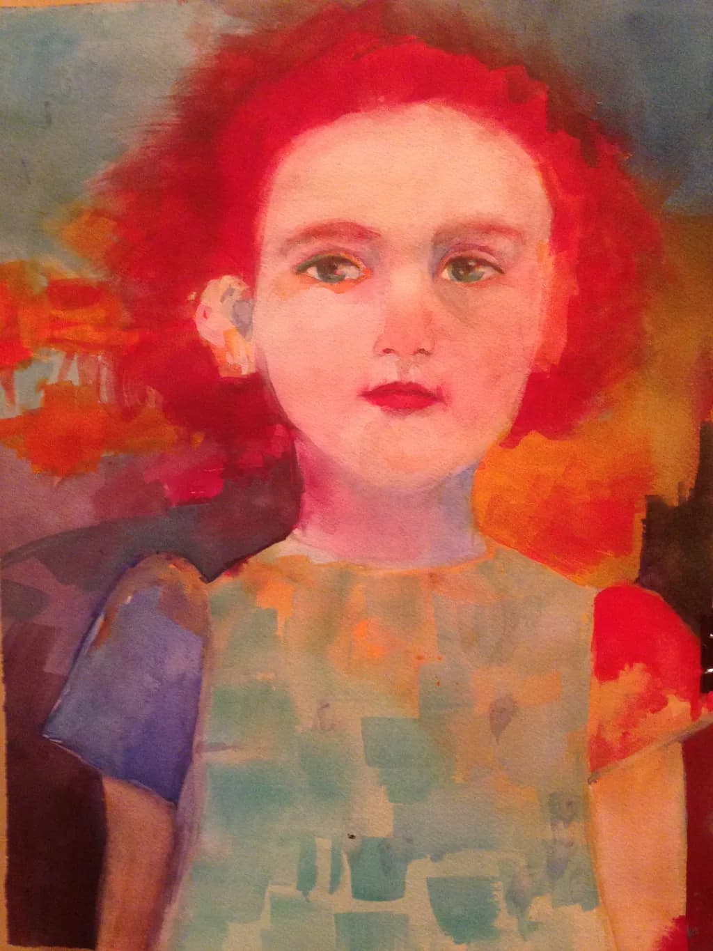 Vibrant Innocence: An Abstract Portrait of Childhood Wonder