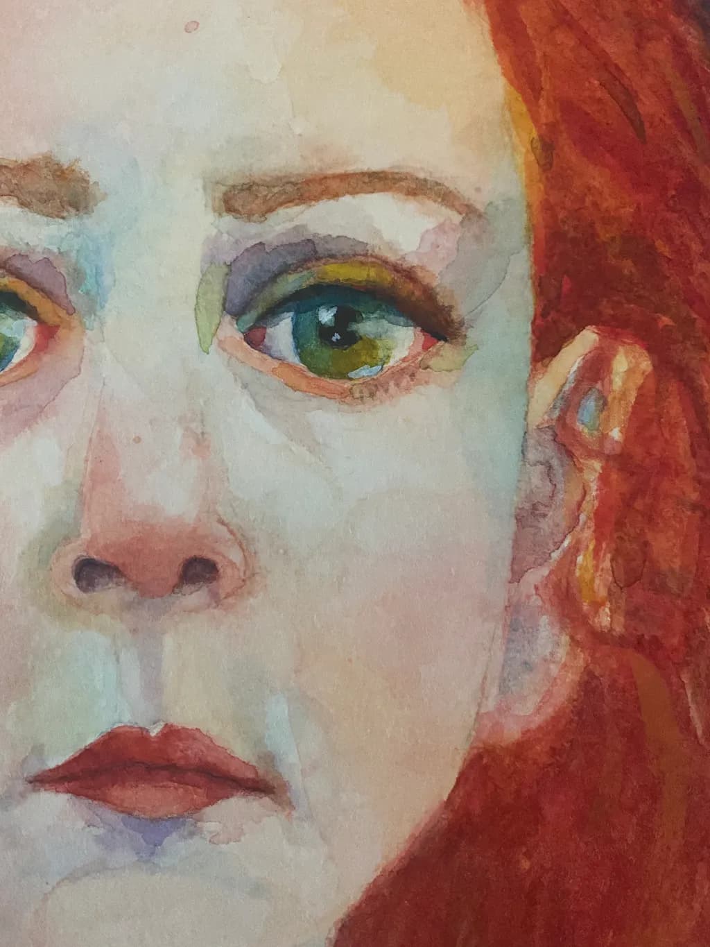 Whispers of Emotion: A Watercolor Portrait of Introspection