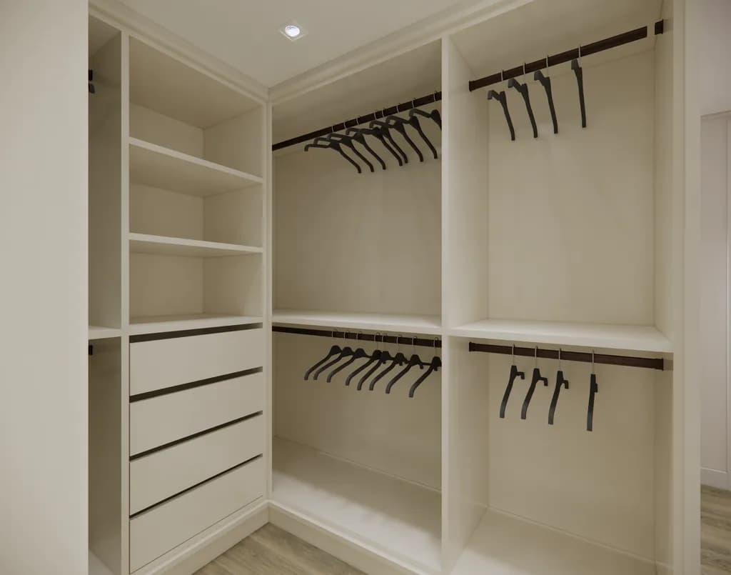 Minimalist Elegance: A Spacious Haven for Organized Living