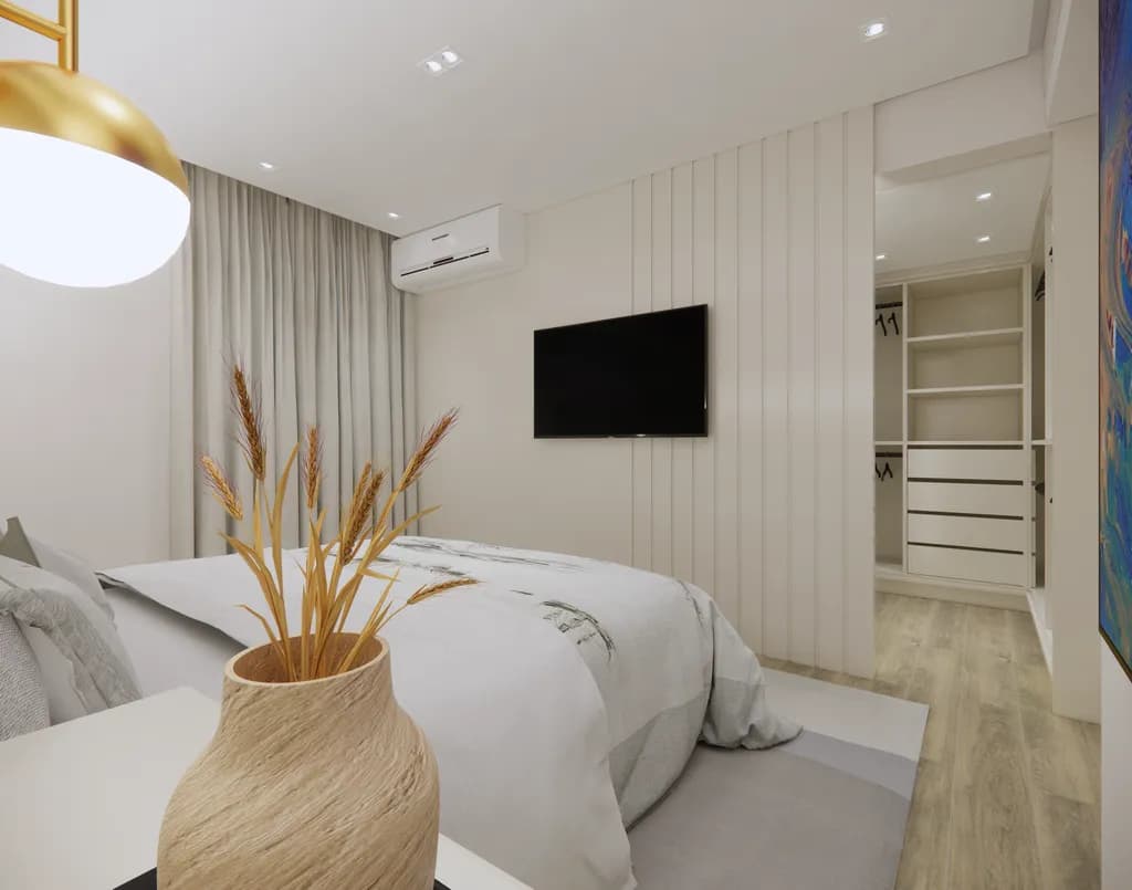 Serene Sanctuary: A Modern Bedroom Retreat with Elegant Touches