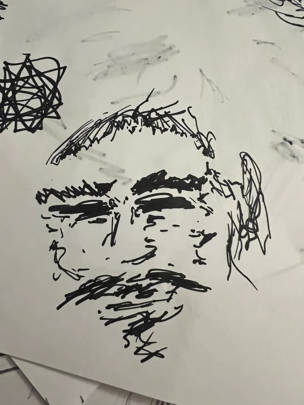 Whispers of Expression: A Bold Ink Portrait of Contemplation