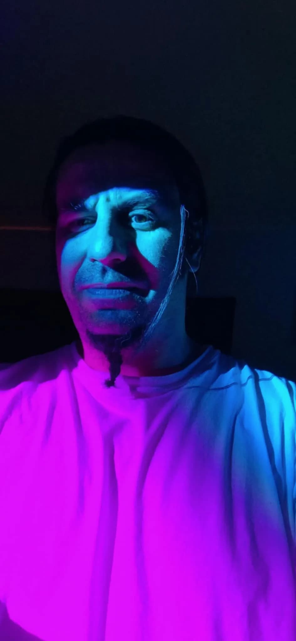 Mystical Reflections: A Portrait in Neon Hues