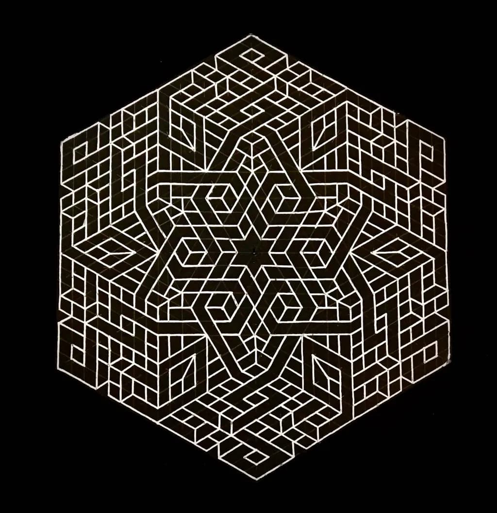Symphony of Symmetry: An Abstract Geometric Journey in Monochrome Design