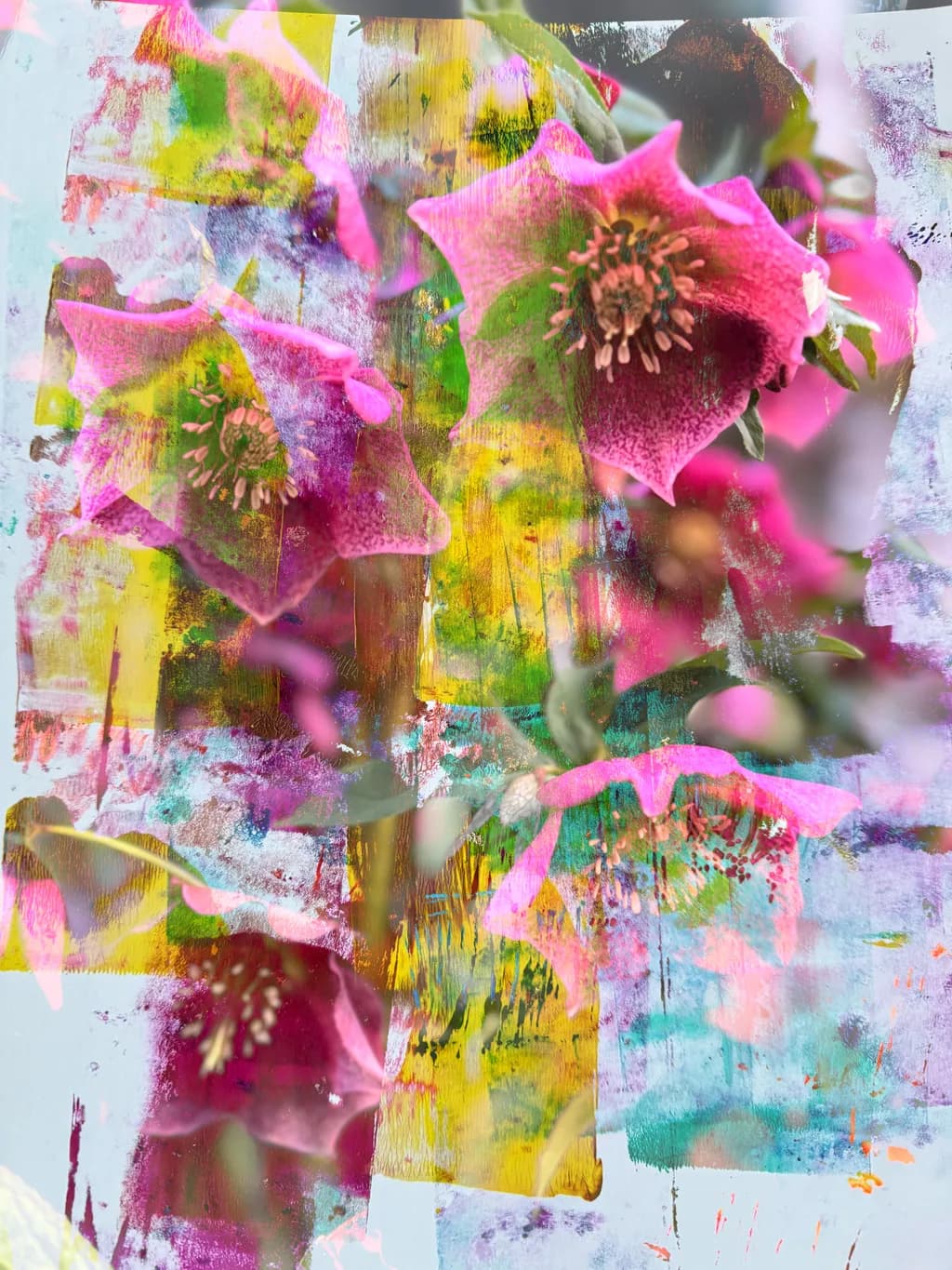 Whispers of Color: A Floral Dreamscape in Pink and Gold
