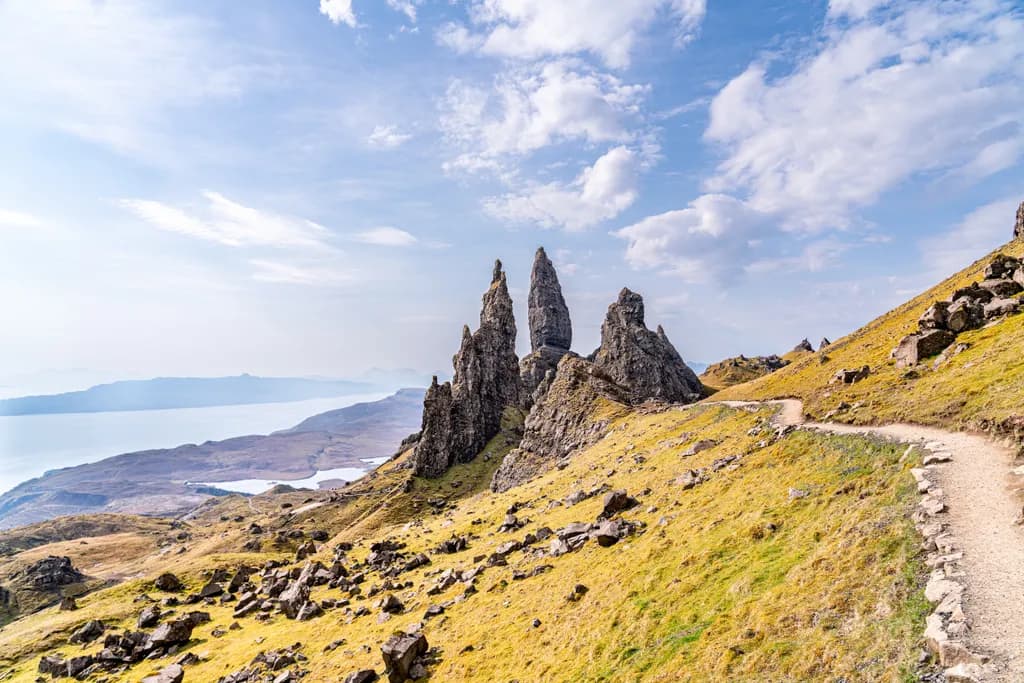 Majestic Spires: A Serene Journey Through the Isle of Skye's Rugged Landscape