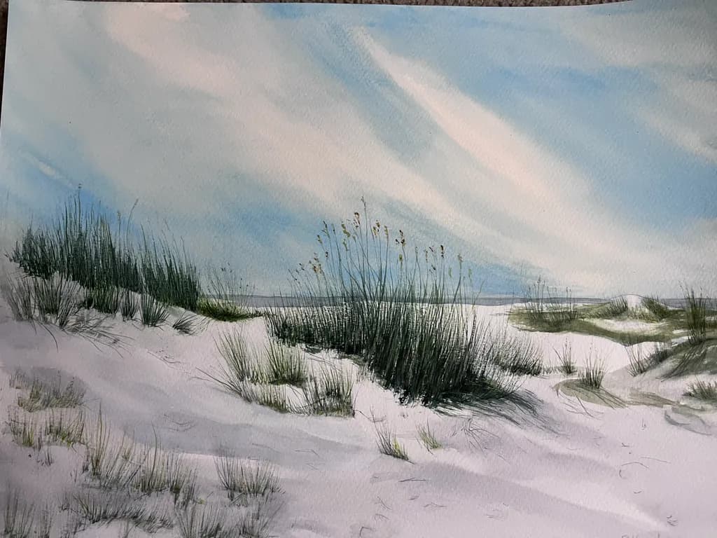 "Whispers of the Shore - Watercolor on Paper - 18x24 - $250"