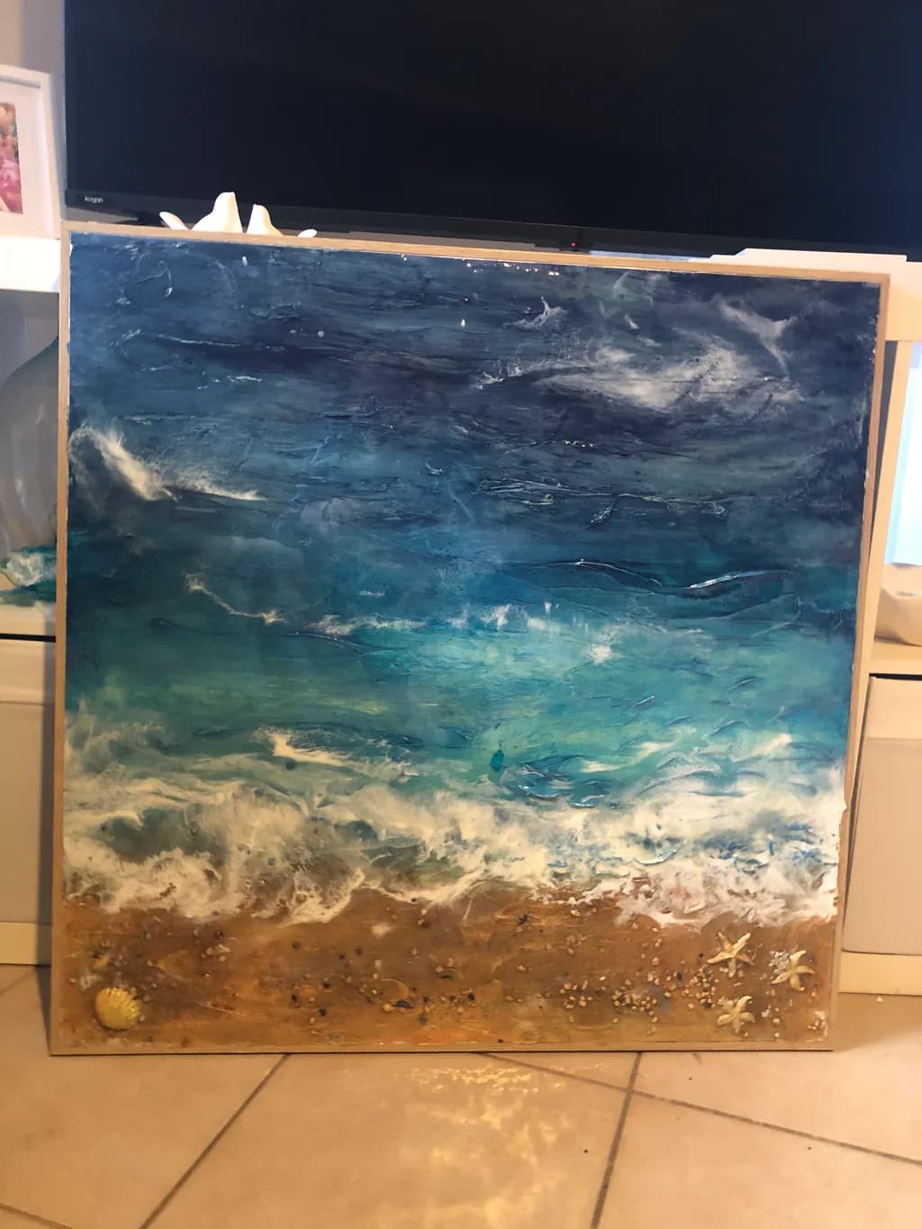 Whispers of the Ocean: A Serene Coastal Escape in Blue and Gold