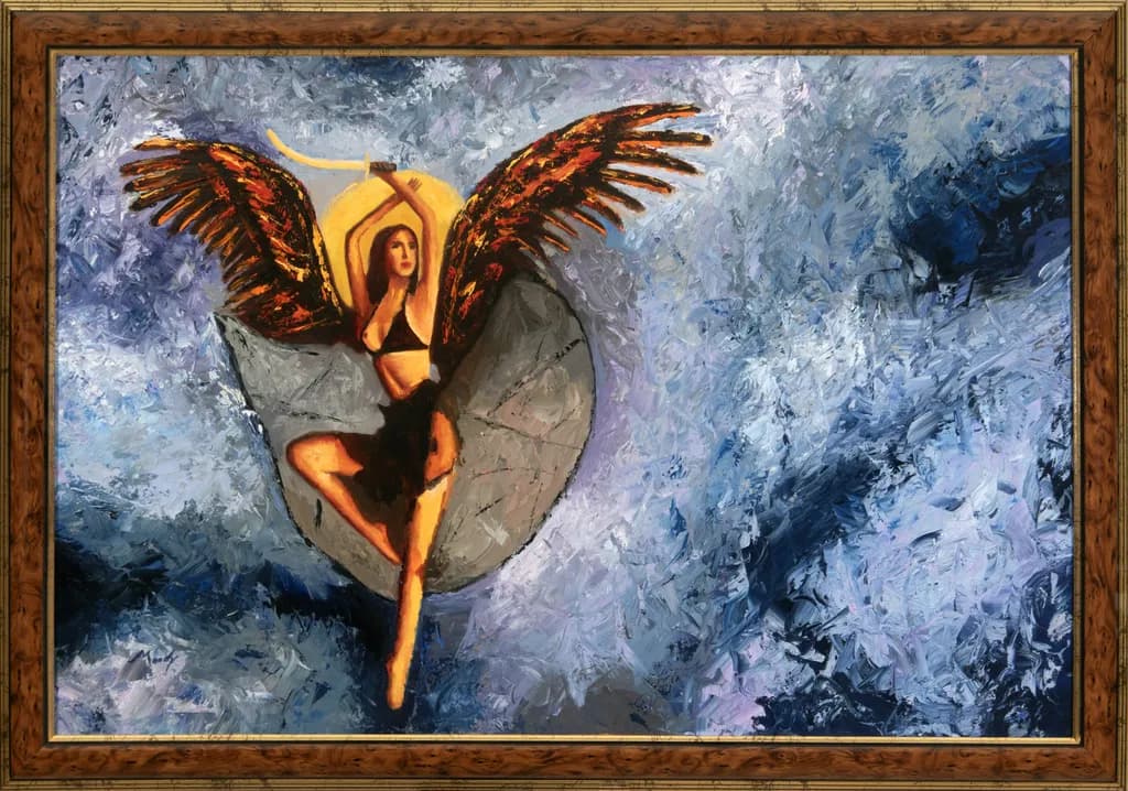 Celestial Dance: The Winged Muse in Flight